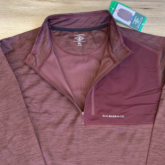 GH Bass & Co Men ¼ Zip Pullover XL 🆕 Item 1270482 Red GHBass Casual Outerwear - Picture 2 of 5